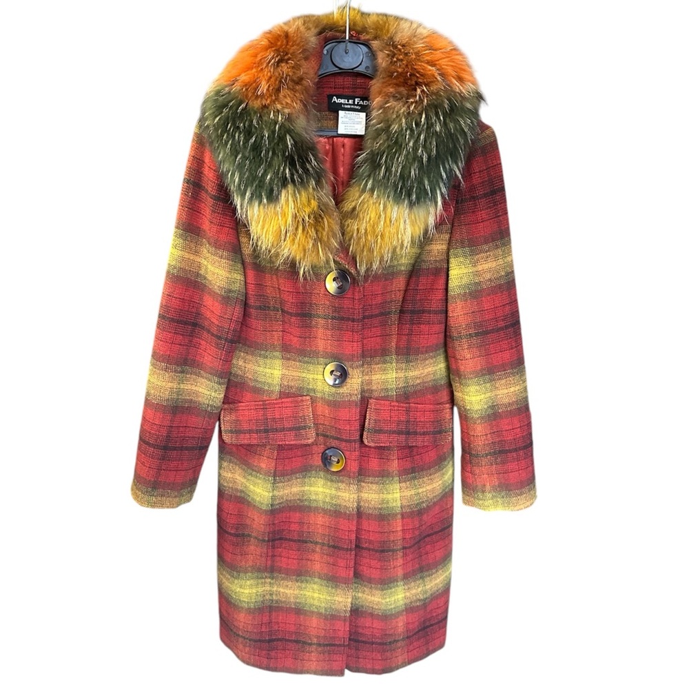 Adele Fado Italian Wool Coat with Fur Collar